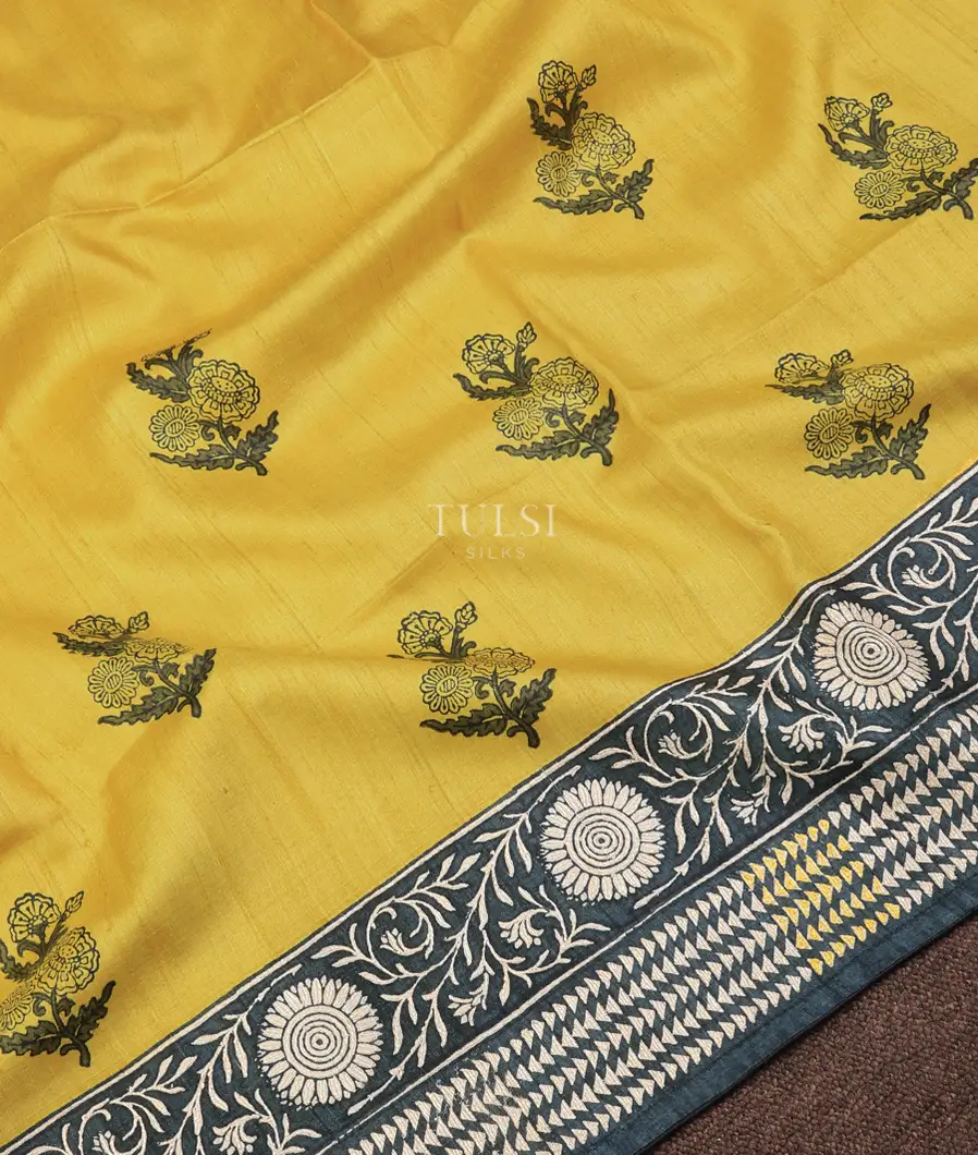 yellow-tussar-kantha-work-saree-t707965-t707965-d