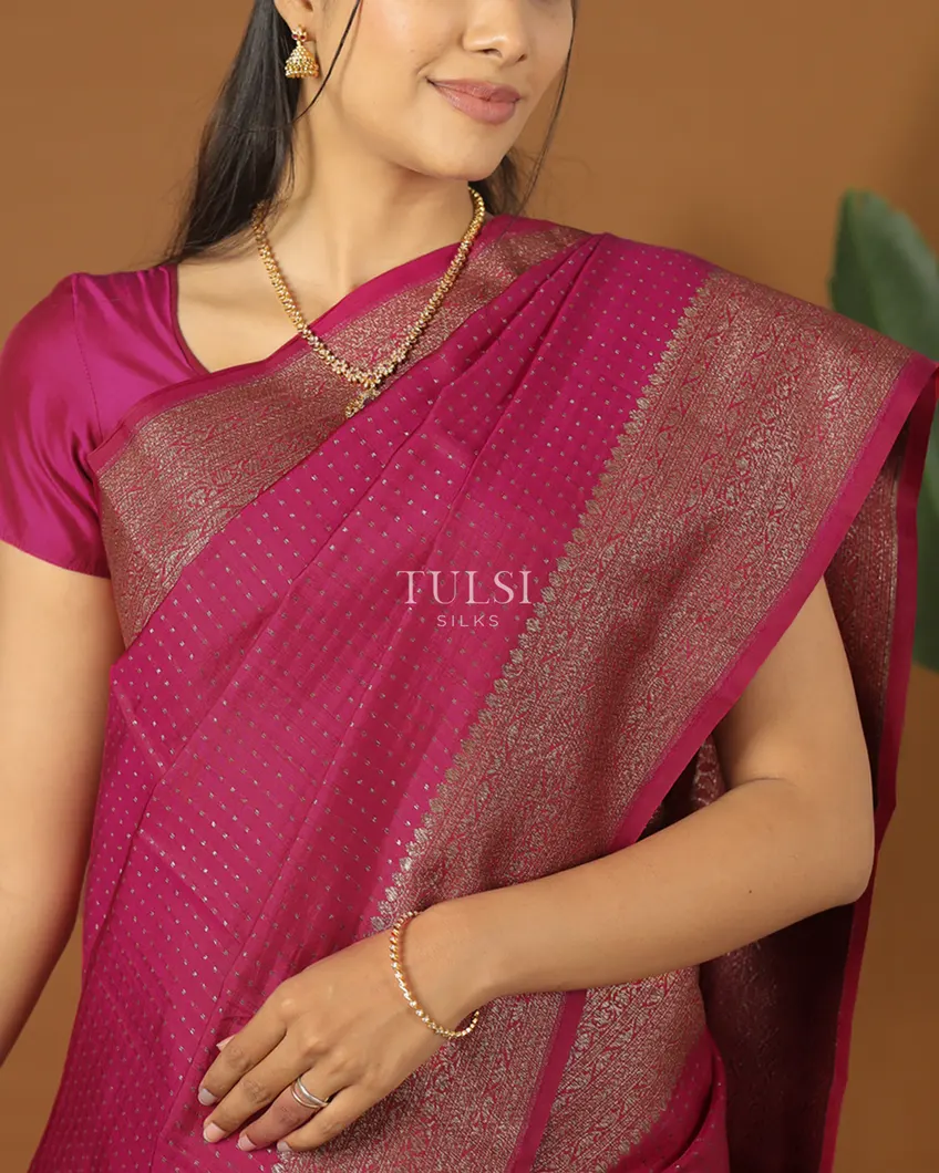 Pink Banaras Silk Saree T744367-image