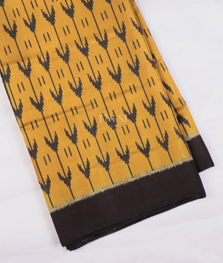 Orangish Yellow Patola Silk Saree T735565-image