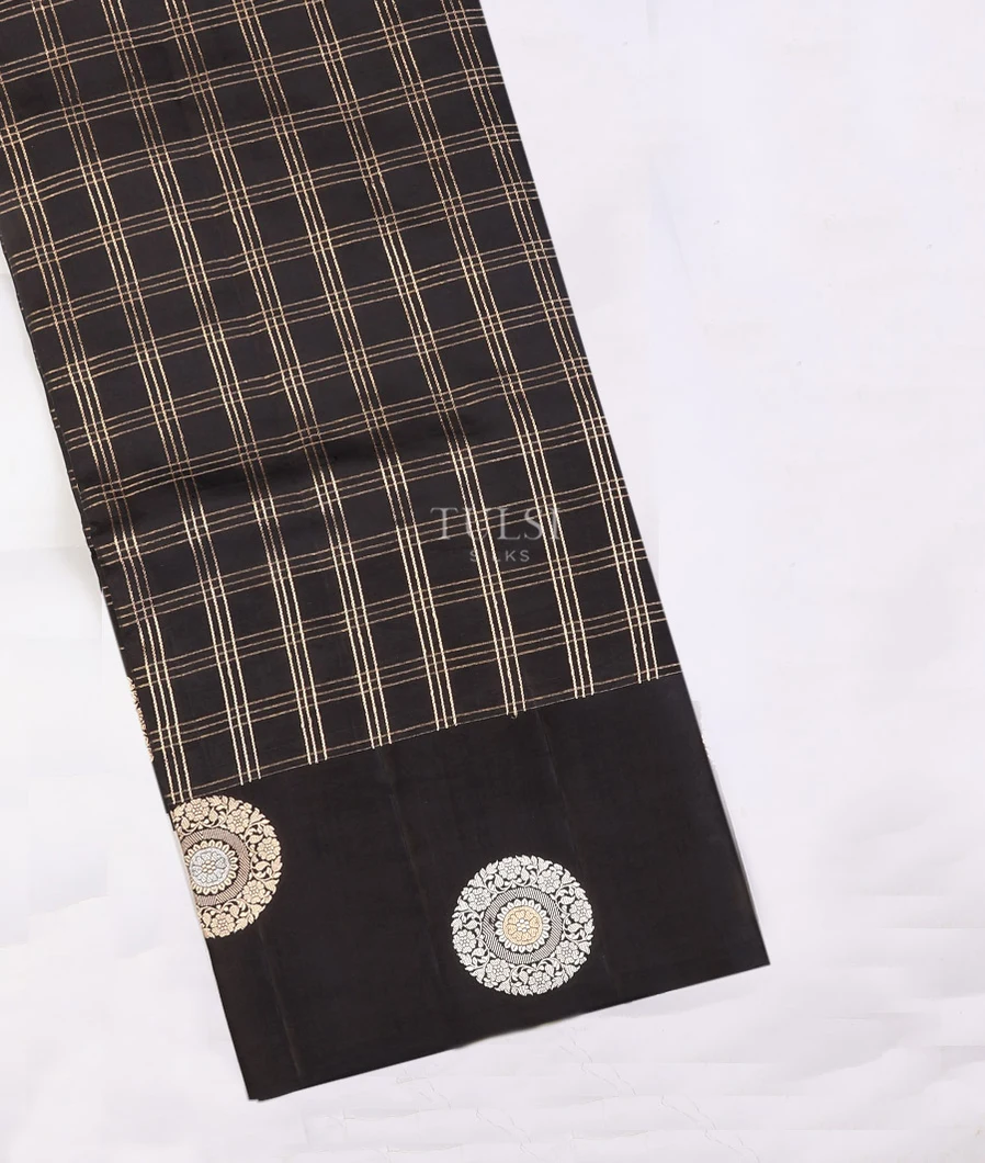 Black Banaras Silk Saree T732240-image