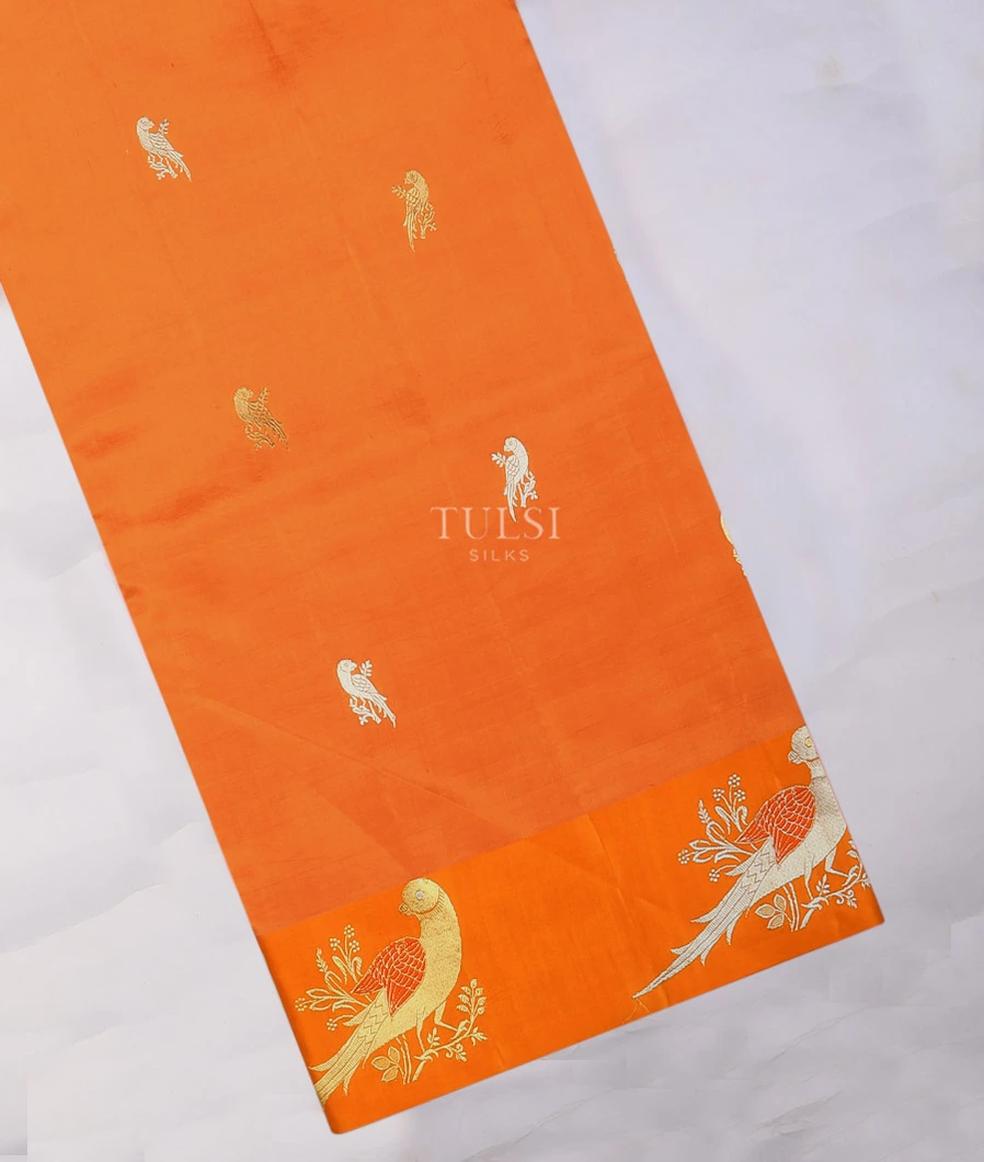 Orange Banaras Silk Saree T740022-image