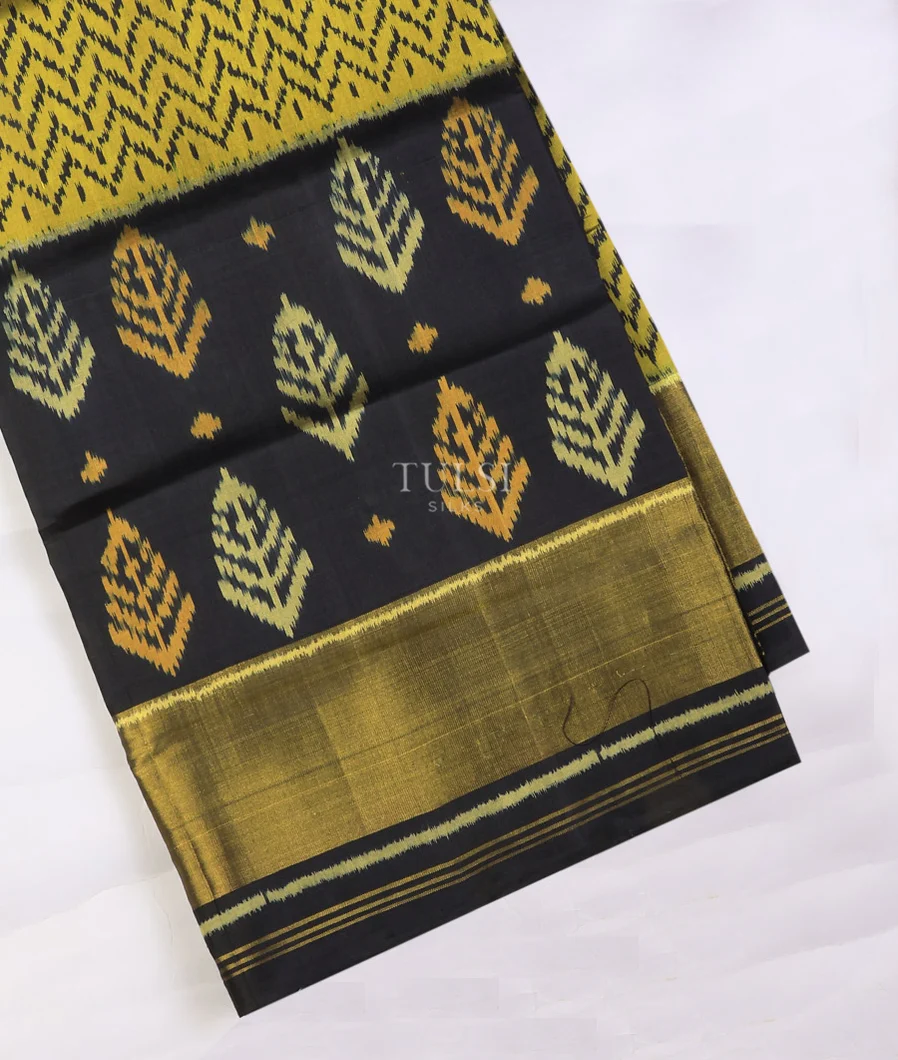 Yellowish Green Patola Silk Saree T735567-image