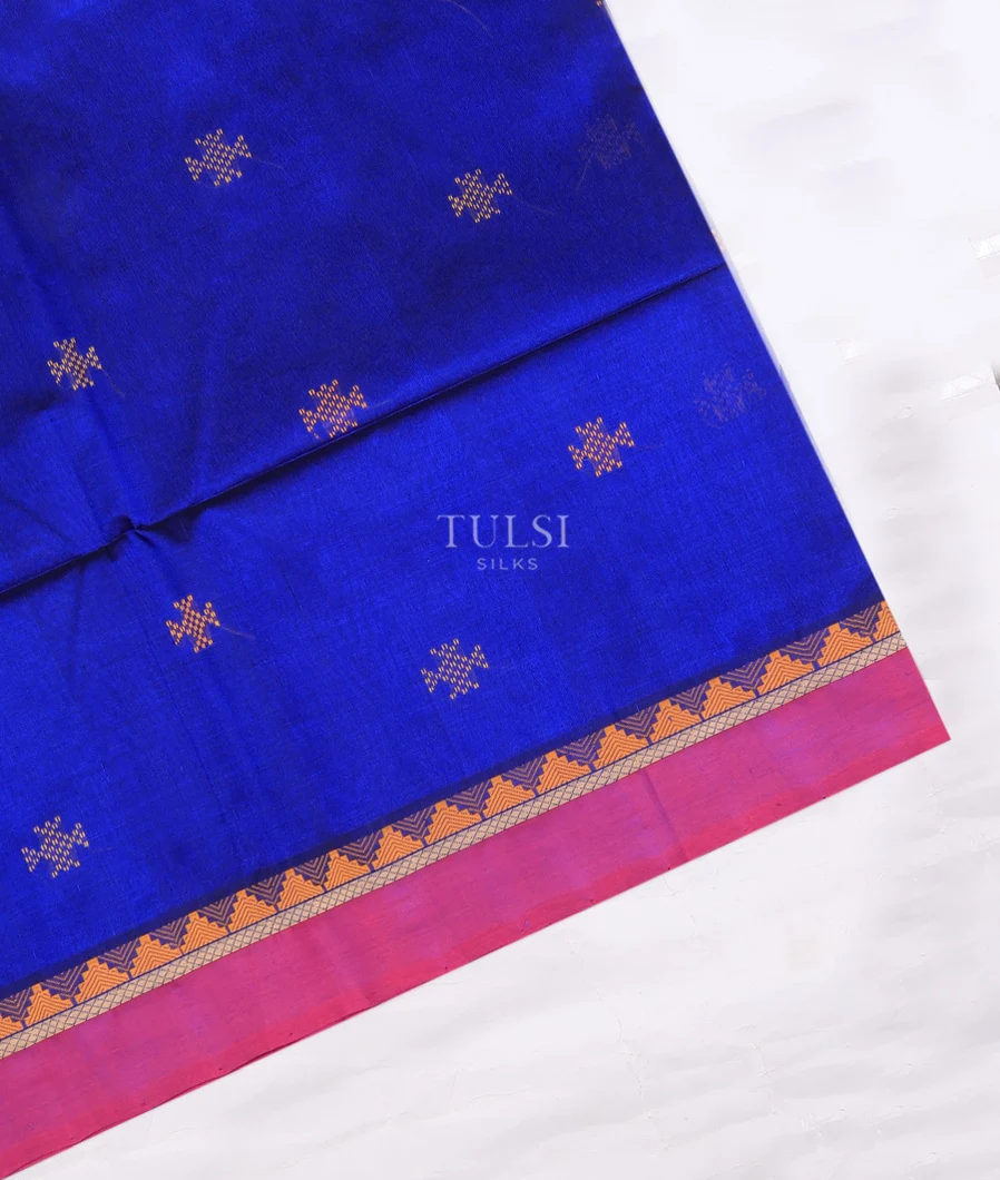 Blue Silk Cotton Saree T745634-image