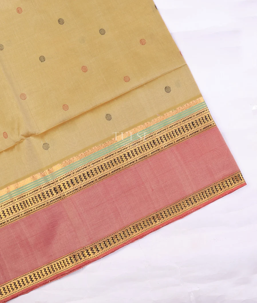 Beige Silk Cotton Saree T745606-image
