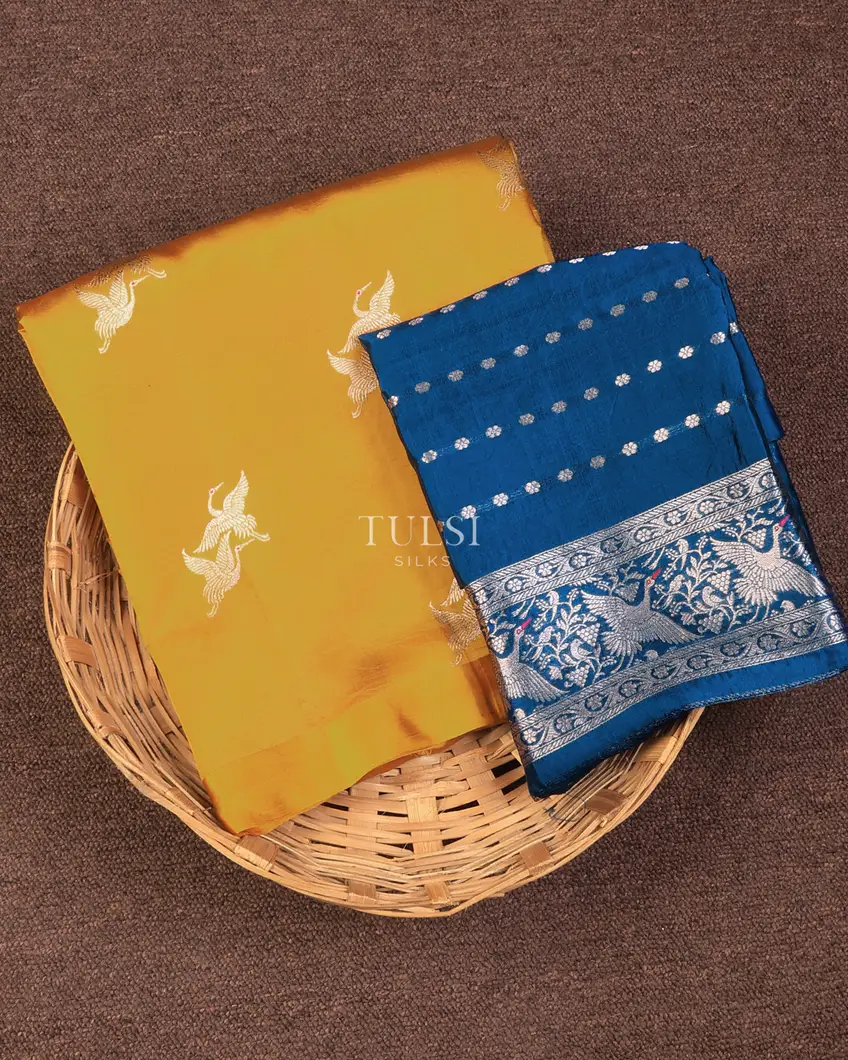 Yellow Banaras Kathan Silk Saree T746120-image