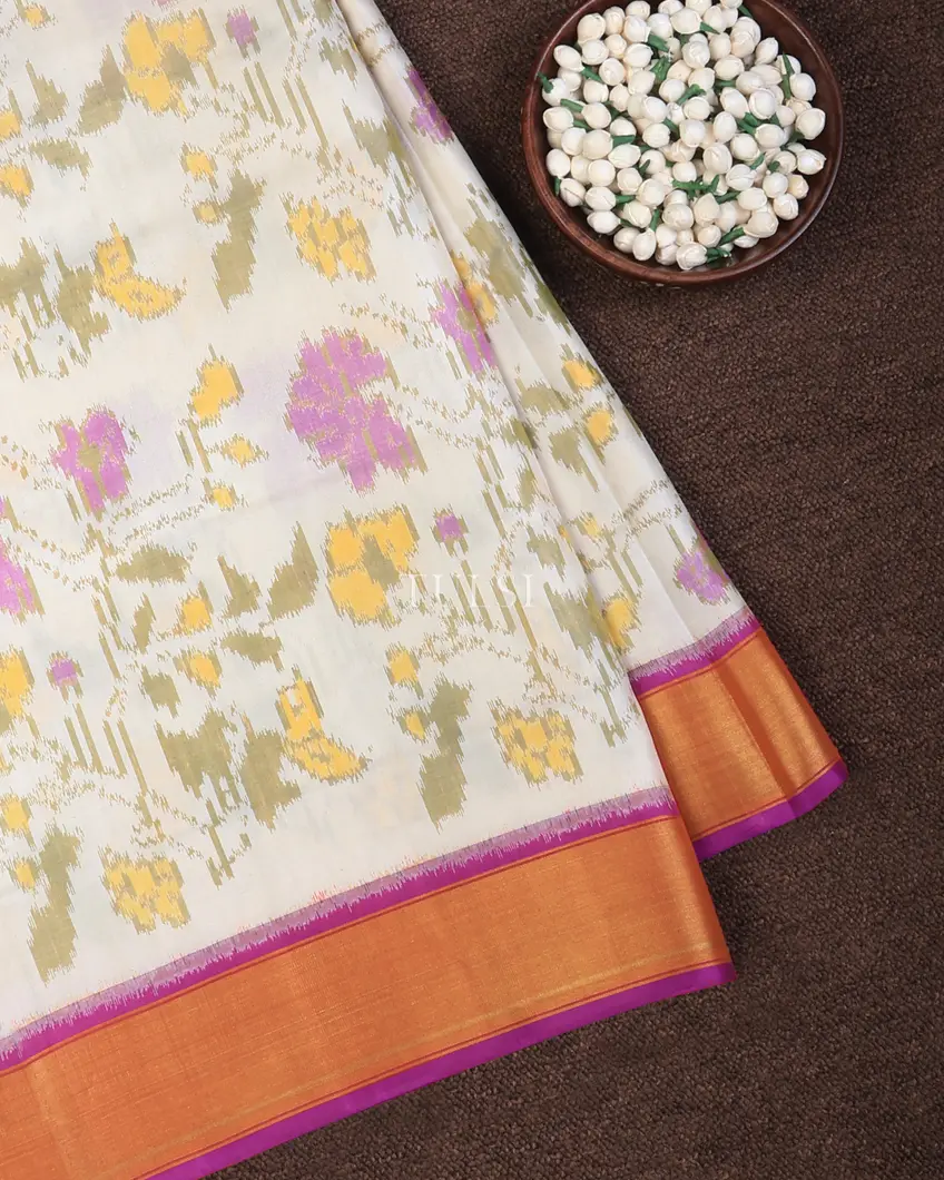Off-White Patola Silk Saree T747649-image