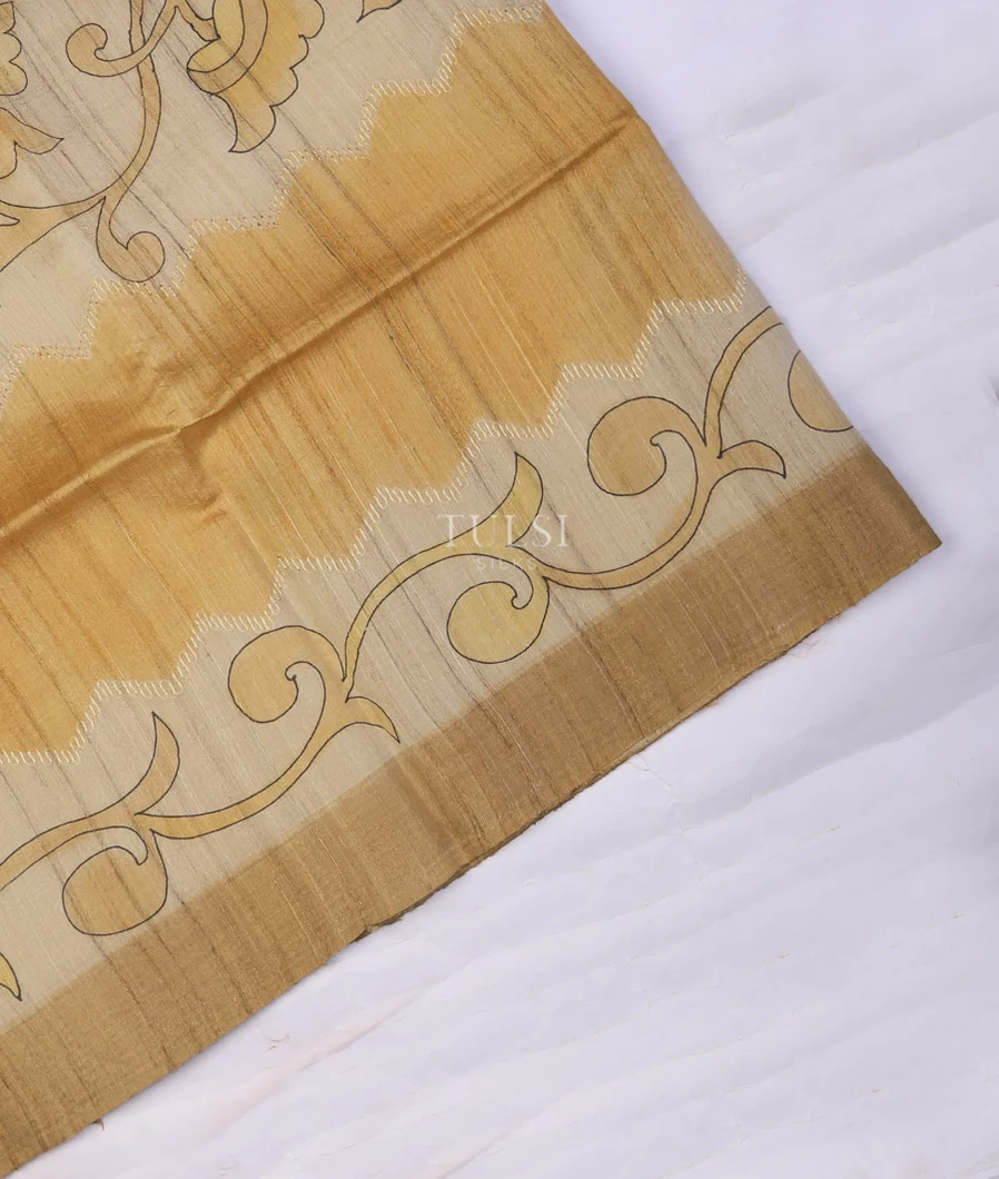 Beige Tussar Printed Saree T699165-image