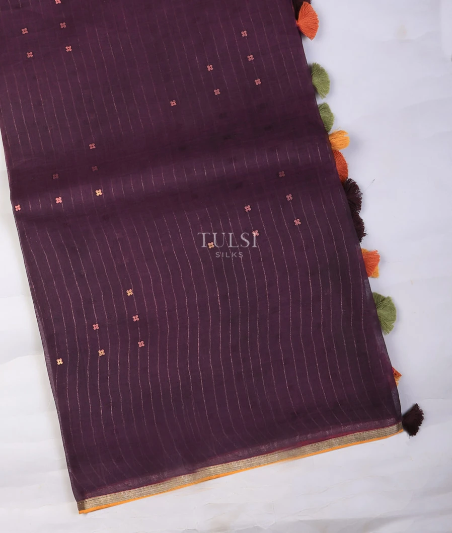 Purple Woven Organza Saree T708326-image