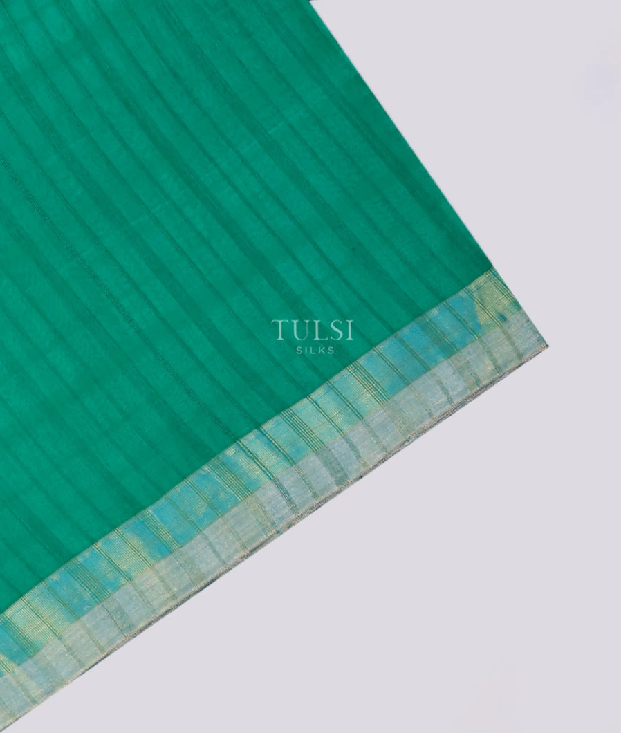 Bluish Green Woven Raw Silk Saree T688863-1-image