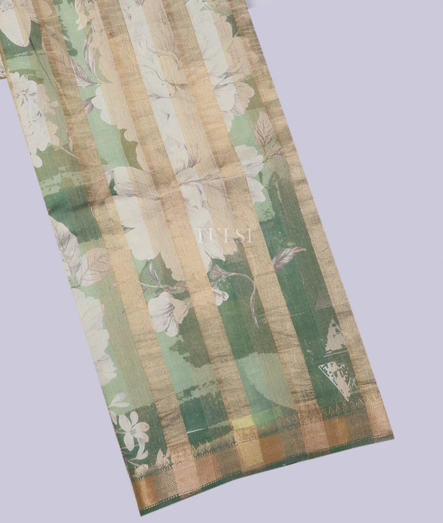 Green Tussar Printed Saree T746998-image