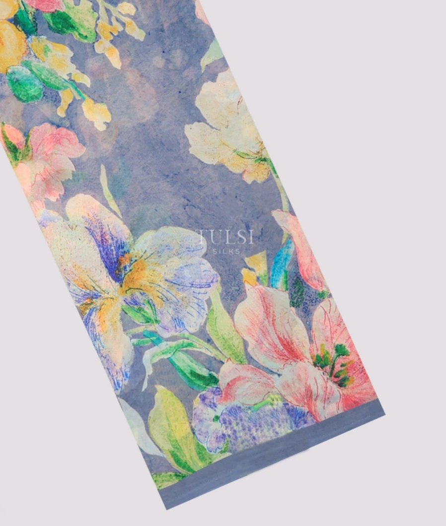 Blue Georgette Silk Saree T739359-image