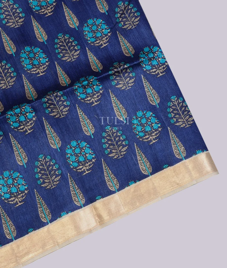 Black Tussar Printed Saree T743820-image