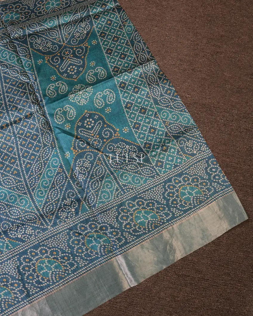 Blue Tussar Printed Saree T749349-image