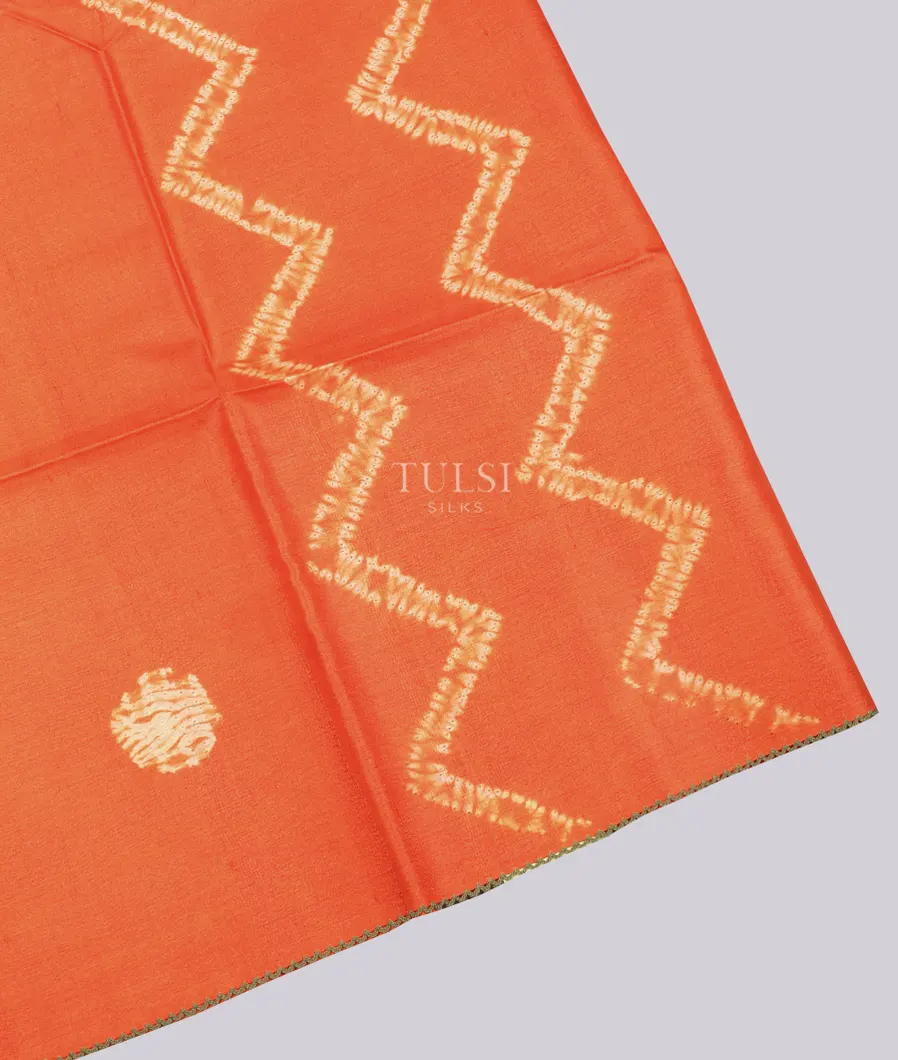 Orange Tussar Printed Saree T728818-image