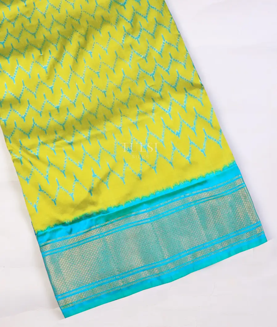 Green Ikat Silk Saree T748123-image