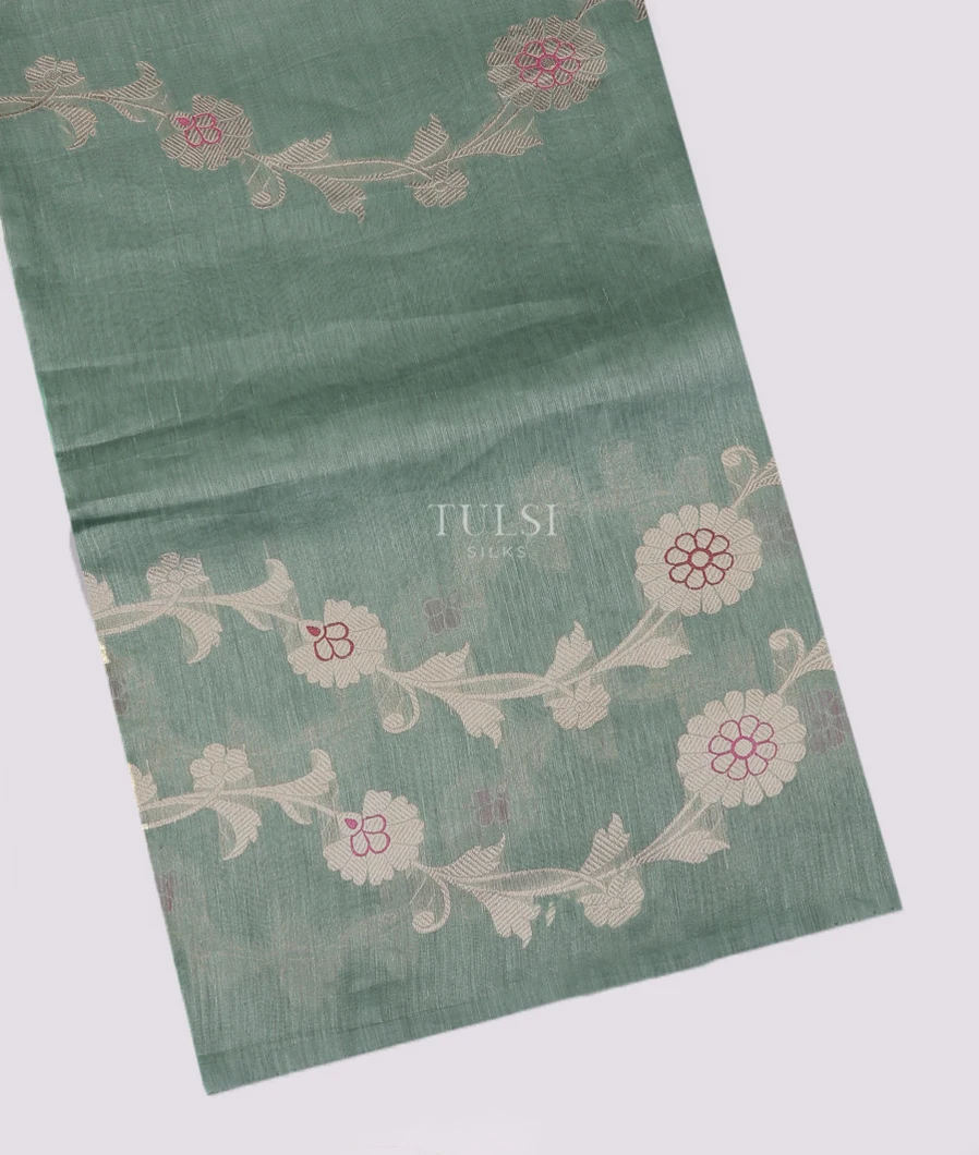 Grey Linen Embroidery Saree T744466-image