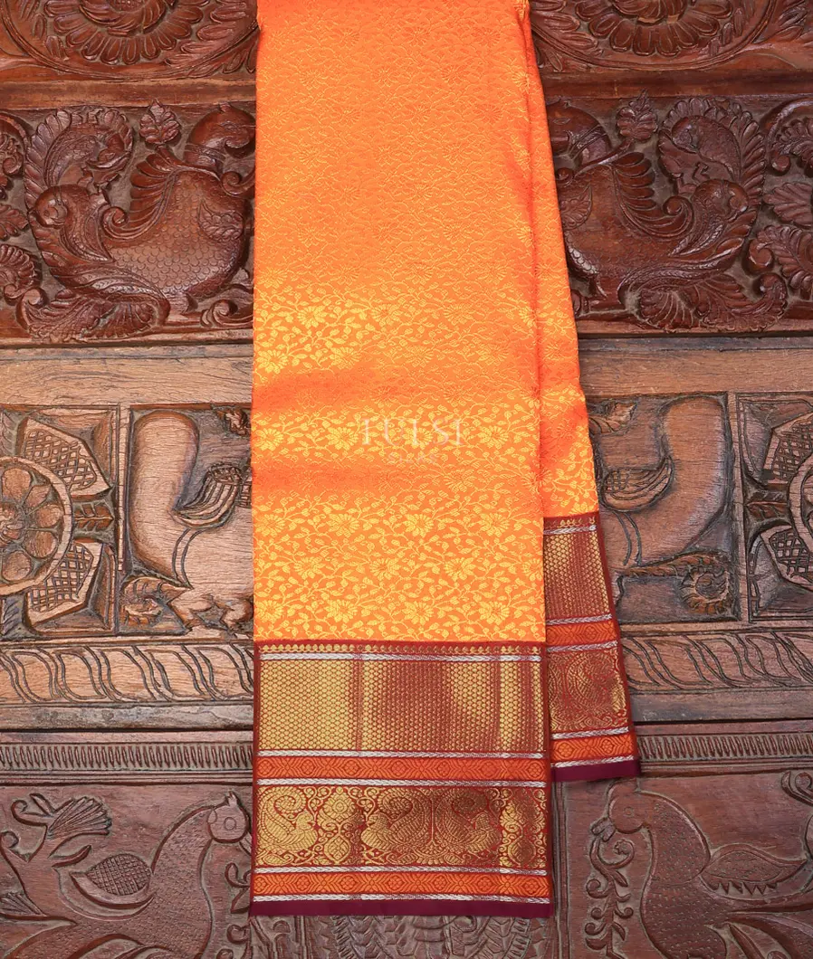 Orange Kanjivaram Silk Saree T728633-image