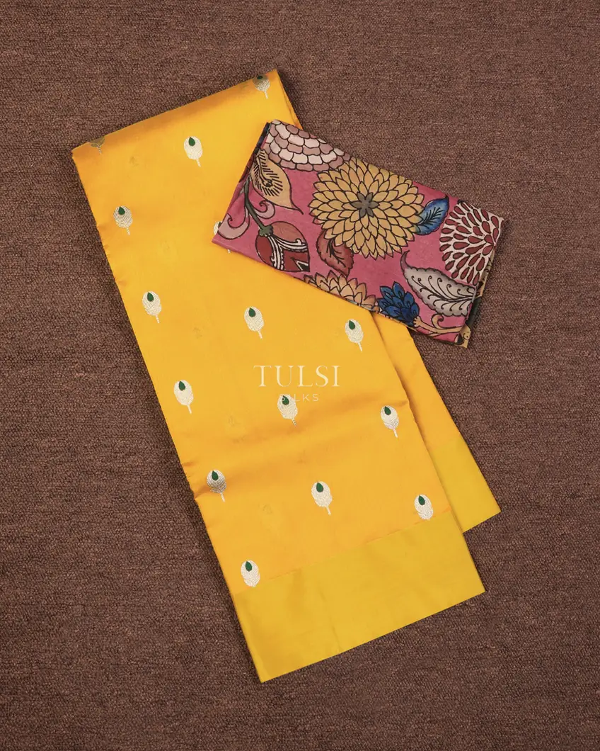 Yellow Chanderi Silk Saree T749828-image