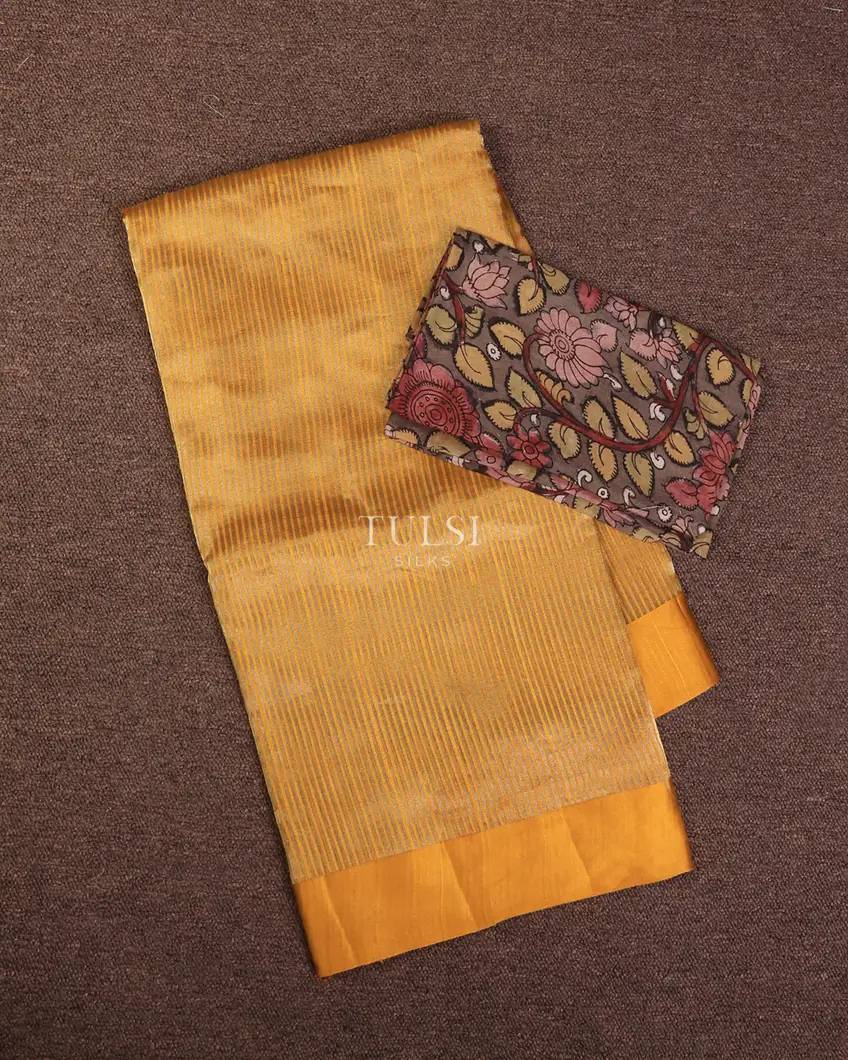 Yellow Banaras Tussar Saree T747461-image