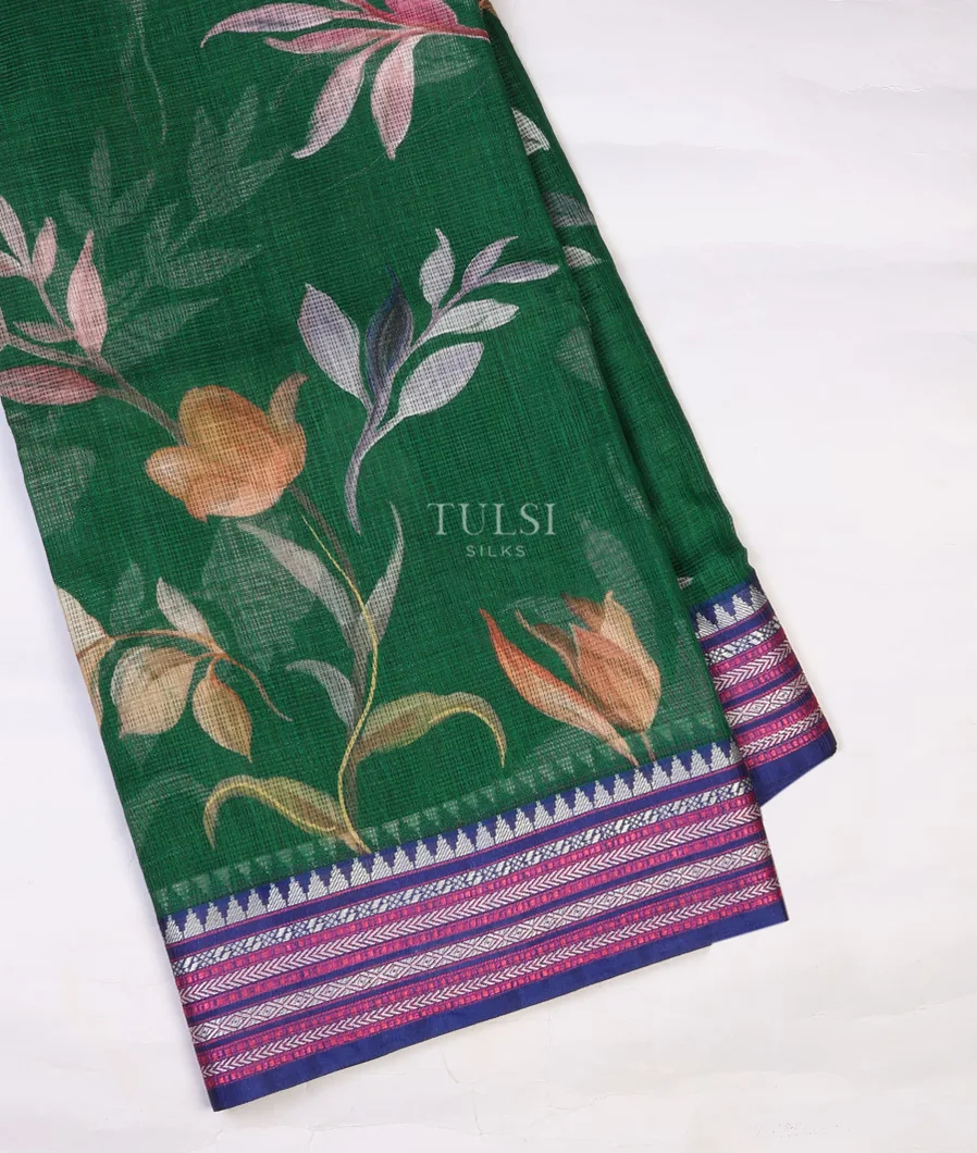 Green Kota Cotton Saree T705051-image