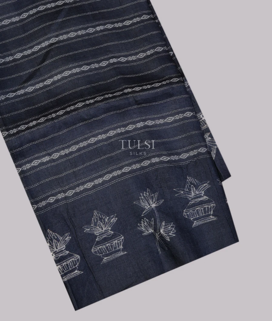 Grey Tussar Printed Saree T708688-image