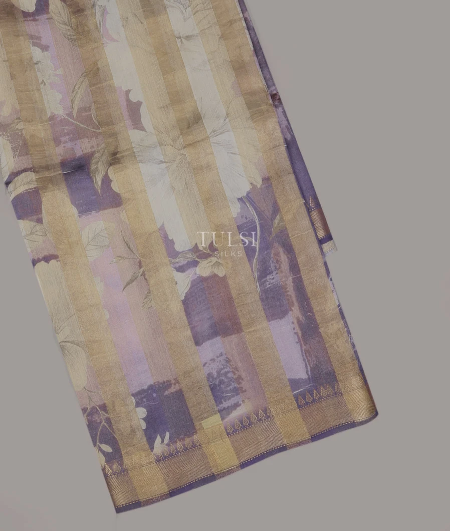 Purple Tussar Printed Saree T746993-image