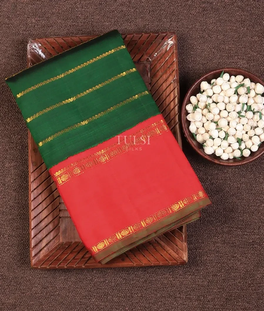 Bottle Green Kanjivaram Silk Saree T751185-image