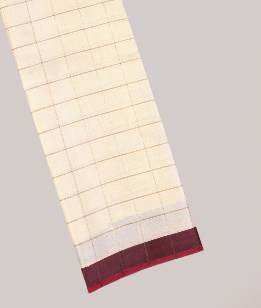 Beige woven Tussar SareT750153-image