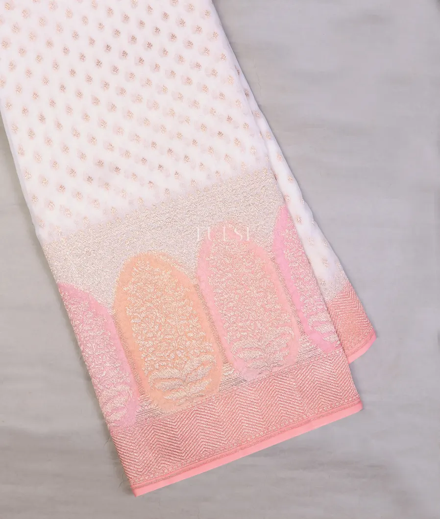 White Banaras Georgette Silk Saree T749161-image