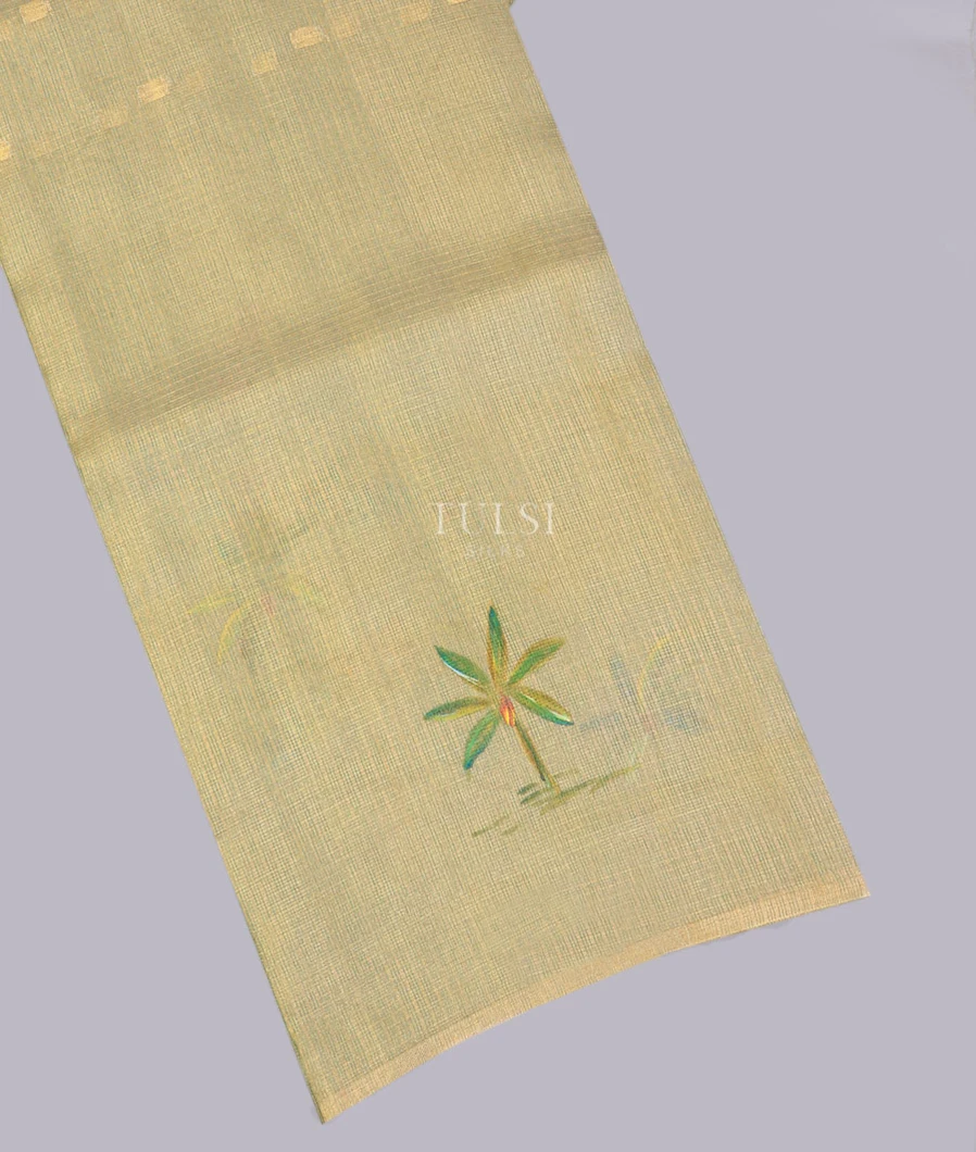 Greenish Grey Tissue Kota Saree T745376-image