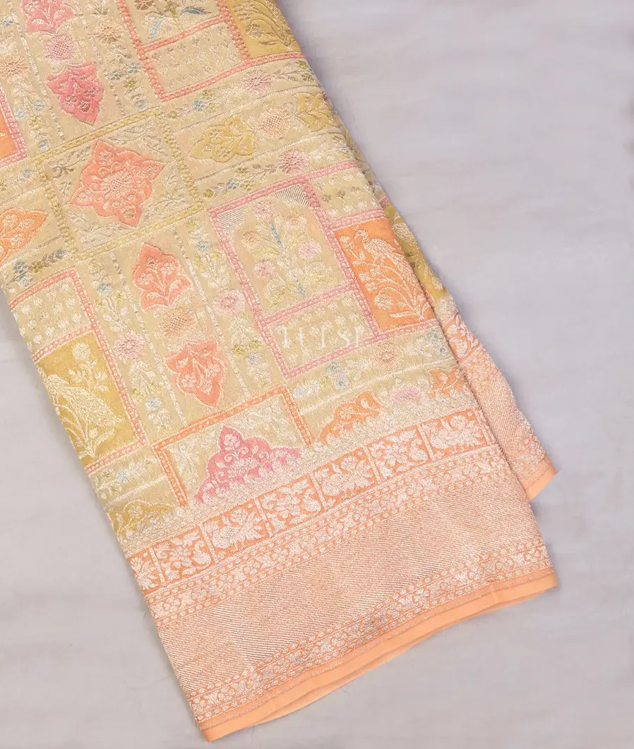 Light Beige Banaras Georgette Silk Saree T749159-image