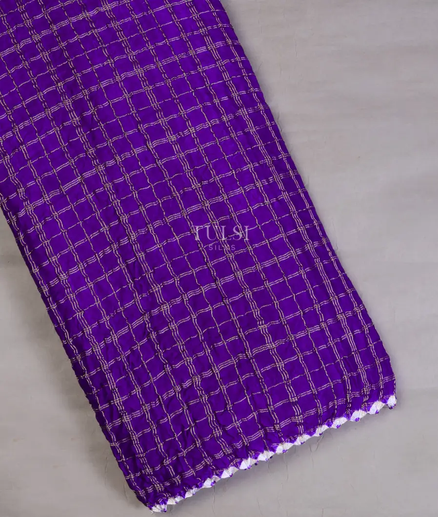 Purple Bandhani Gajji Silk Saree T743003-image