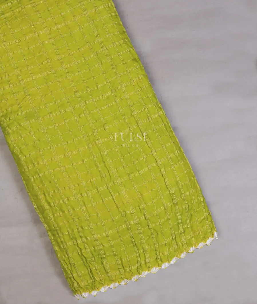 Green Bandhani Gajji Silk Saree T743005-image