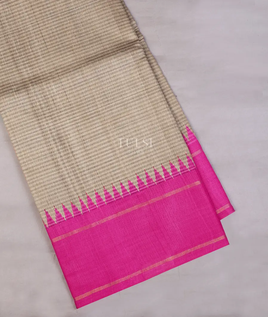 Grey Woven Tussar Saree T746673-image