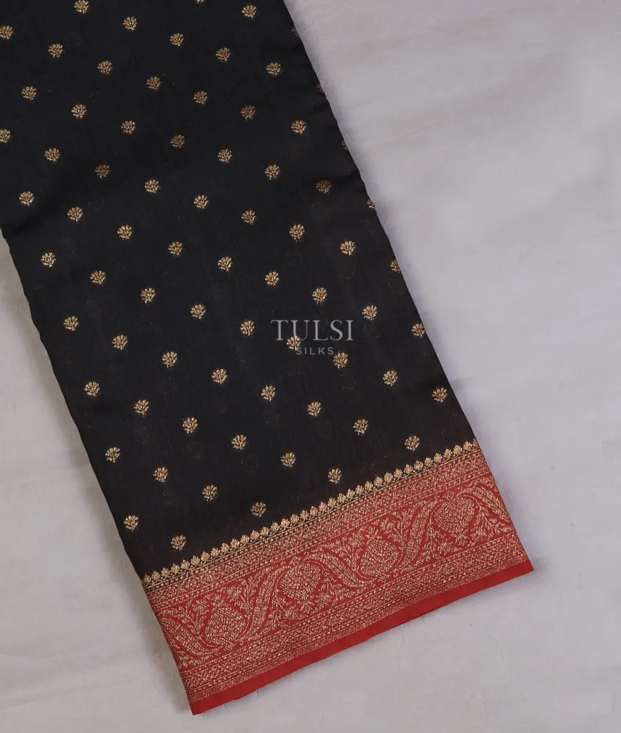 Black Banaras Tussar Saree T747451-image