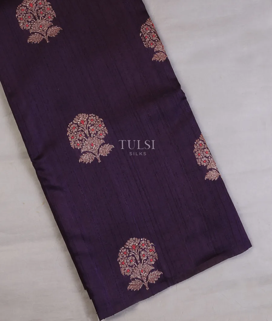 Purple Banaras Tussar Saree T747411-image