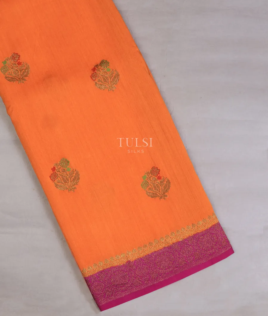 Orange Banaras Tussar Saree T749269-image