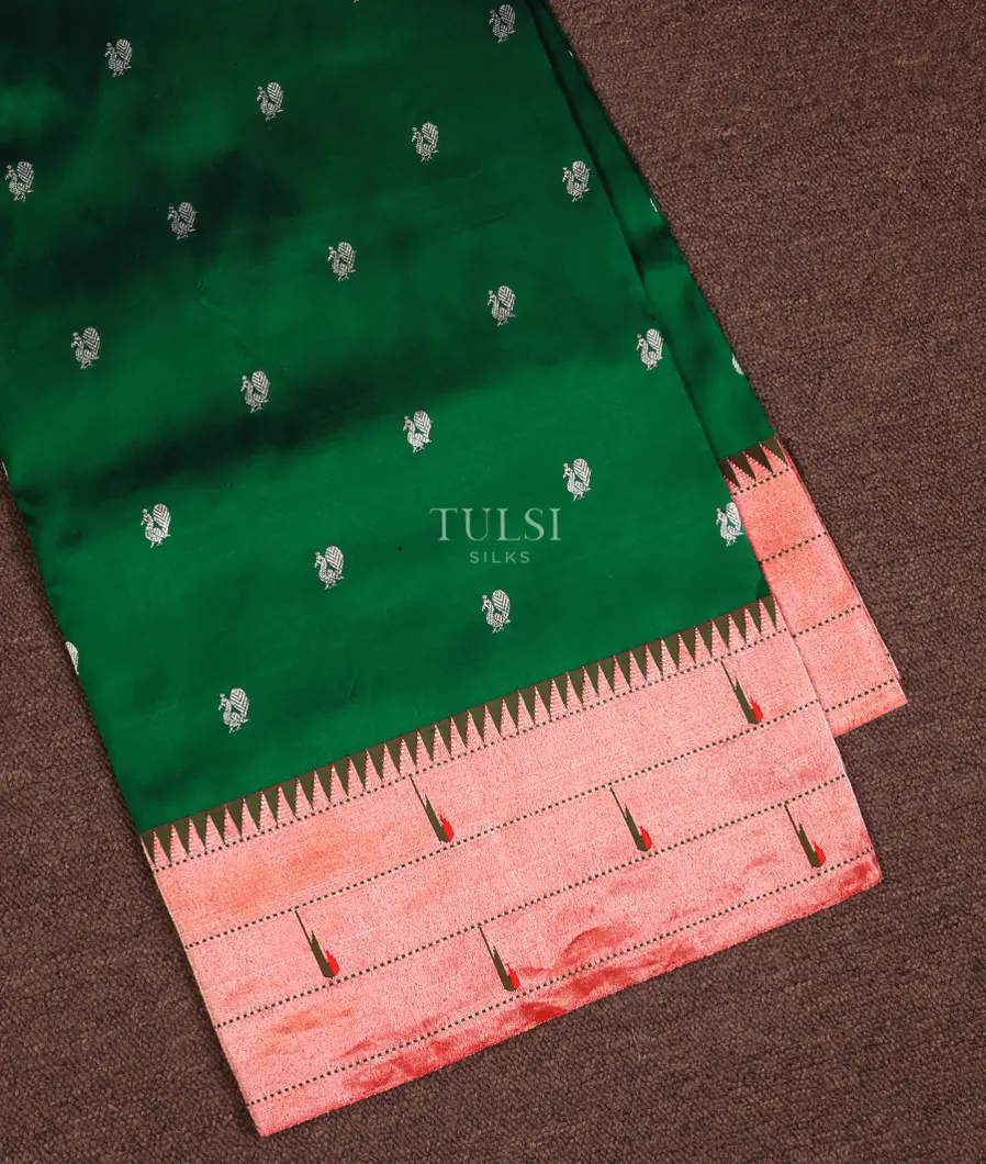 Bottle Green Paithani Silk Saree T750204-image