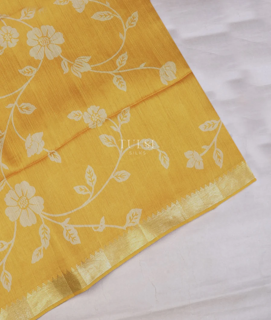 Yellow Soft Tussar Printed Saree T743811-image