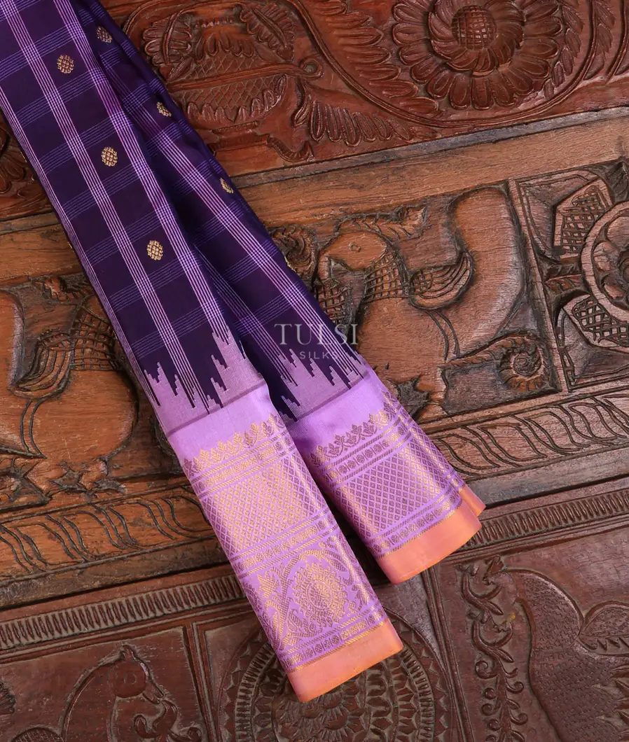 Purple Gadwal Silk Saree T748250-image