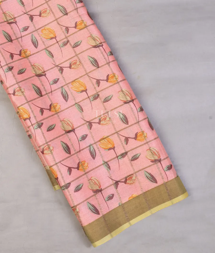 Pink Tussar Printed Saree T750100-image