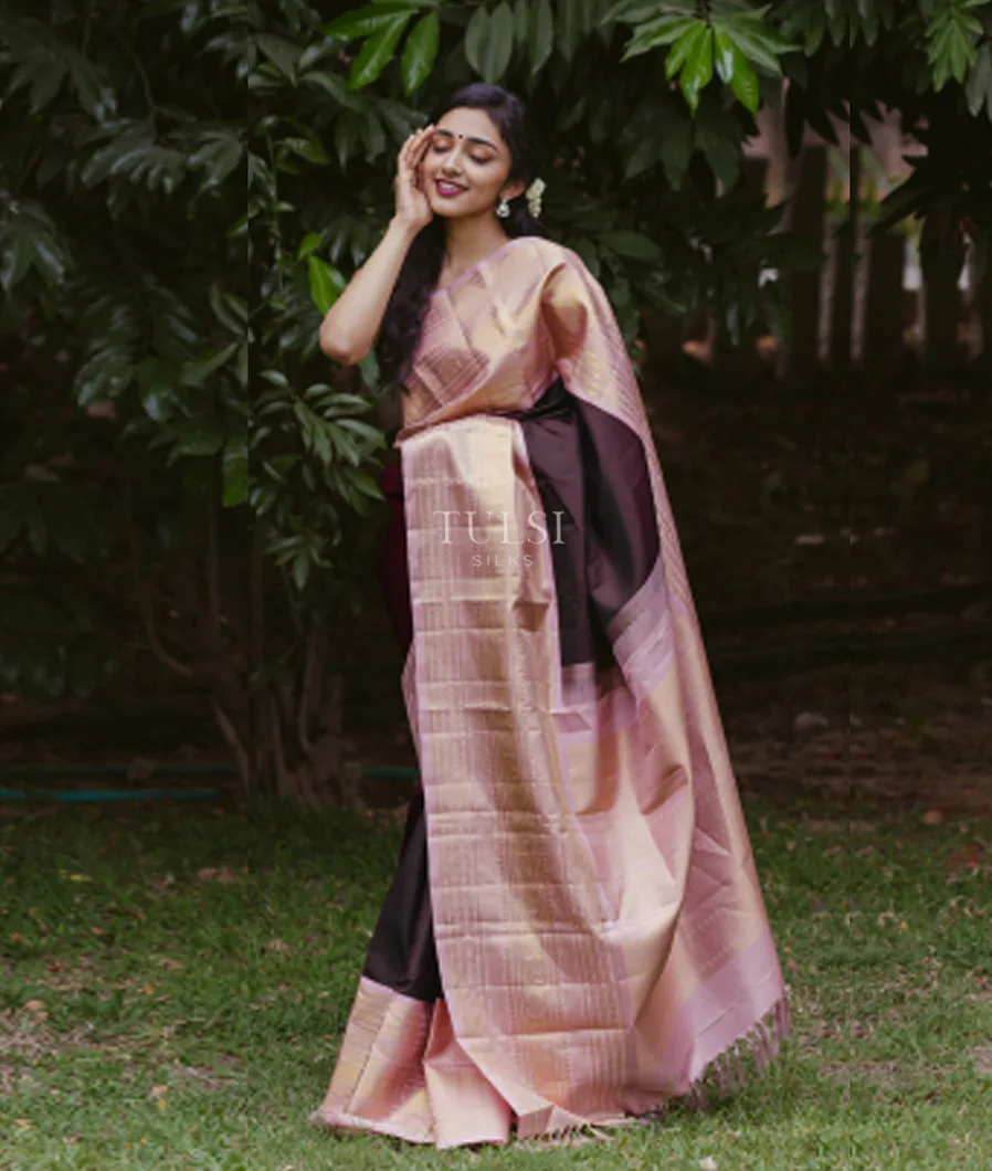 Brown Kanjivaram Silk Saree T751179-image