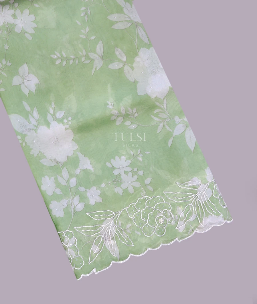 Green Kora Organza Embroidery Saree T743662-image