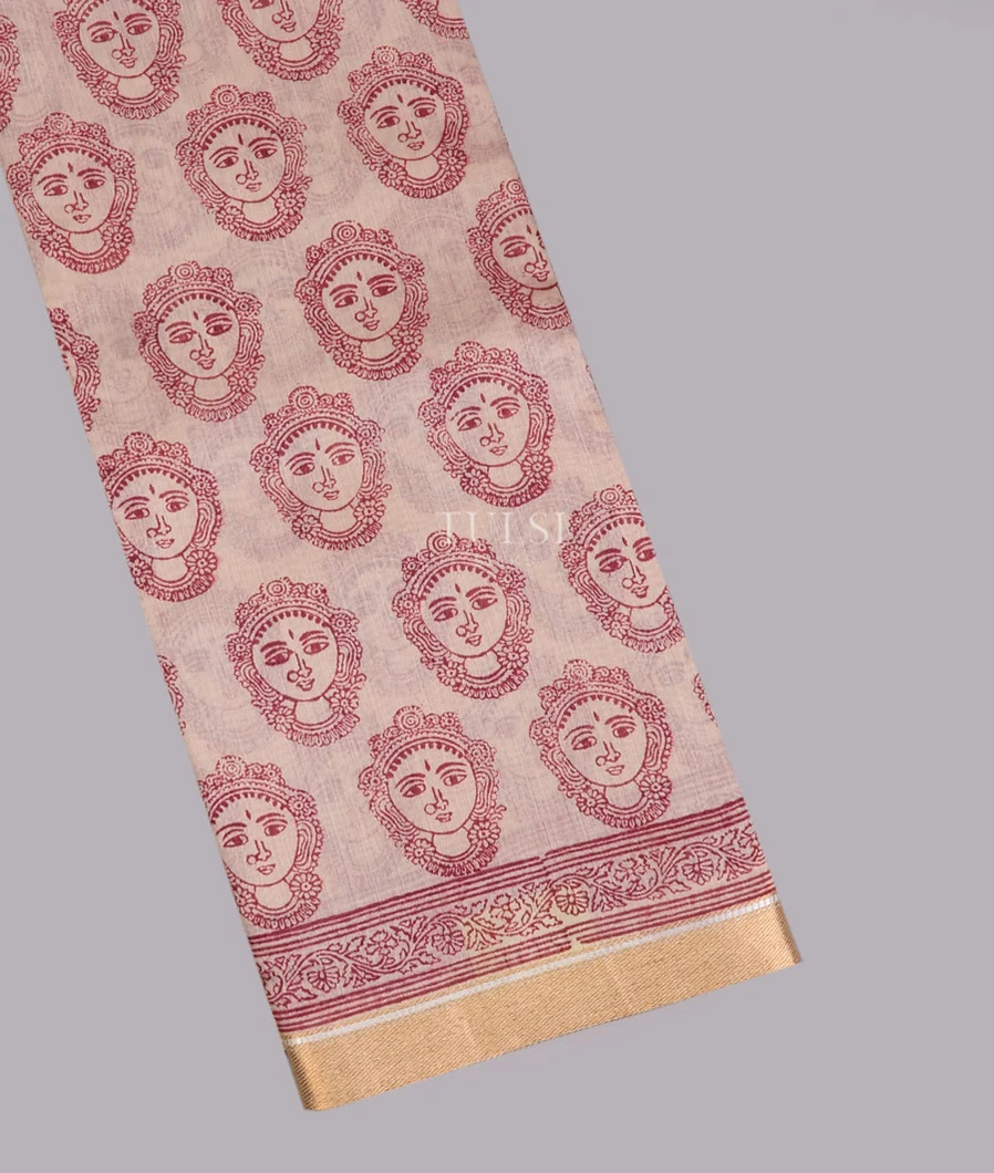 Off-White Soft Tussar Printed Saree T703955-image