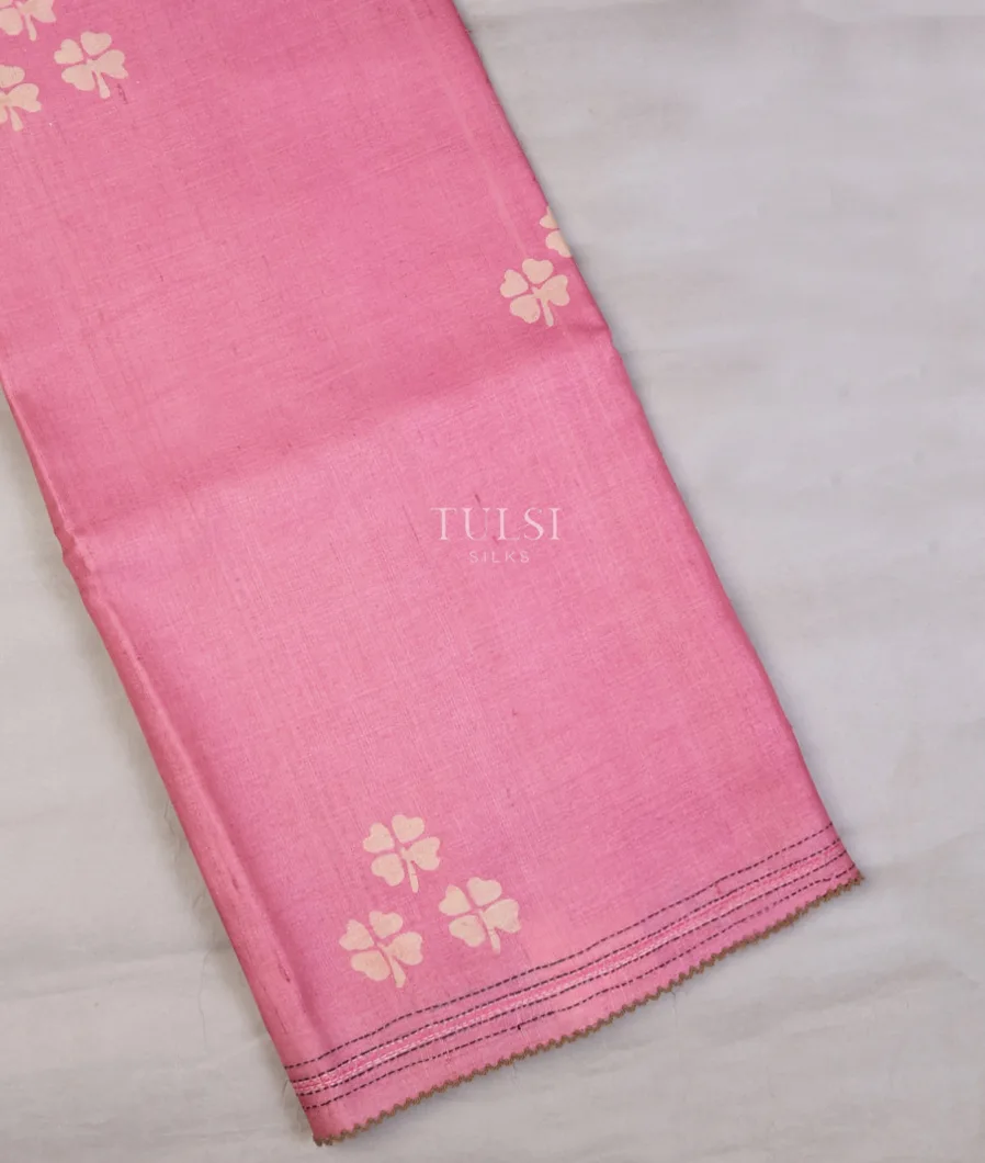 Pink Tussar Printed Saree T731350-image