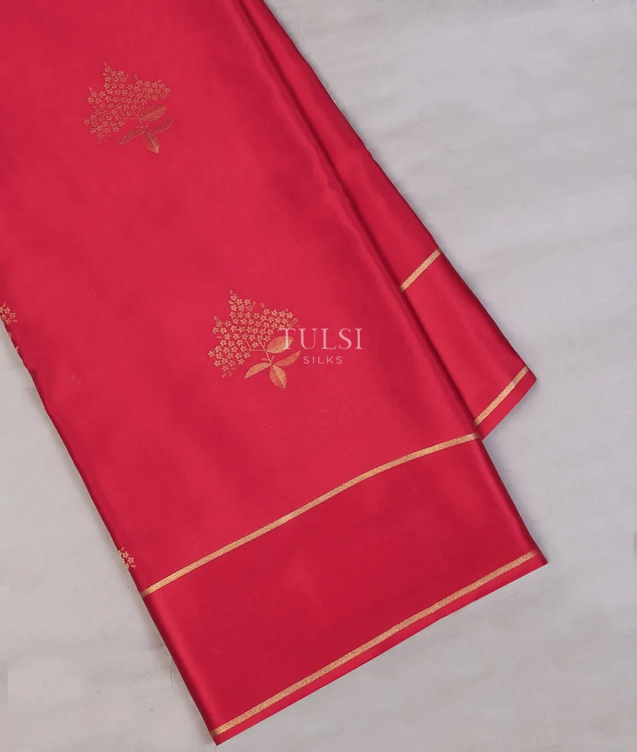 Reddish Pink Mysore Crepe Silk Saree T748550-image
