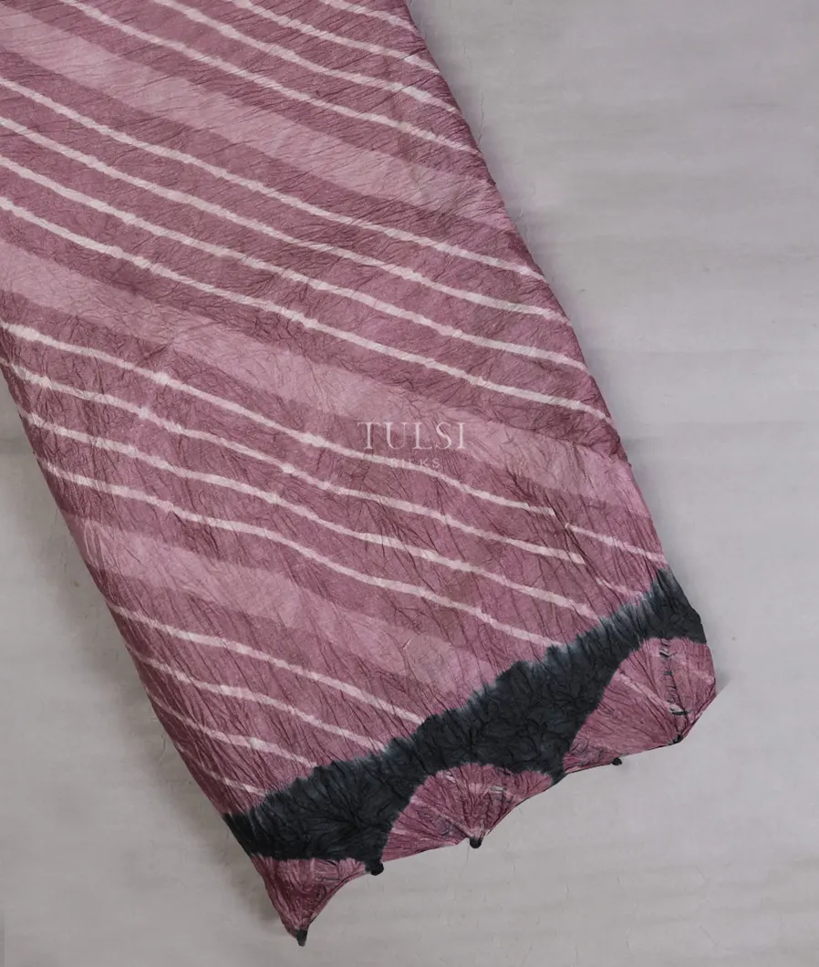 Pink Bandhani Tussar Saree T669365-image