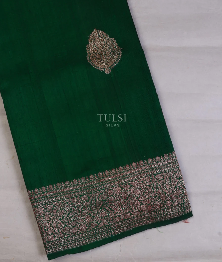 Green Banaras Tussar Saree T747519-image