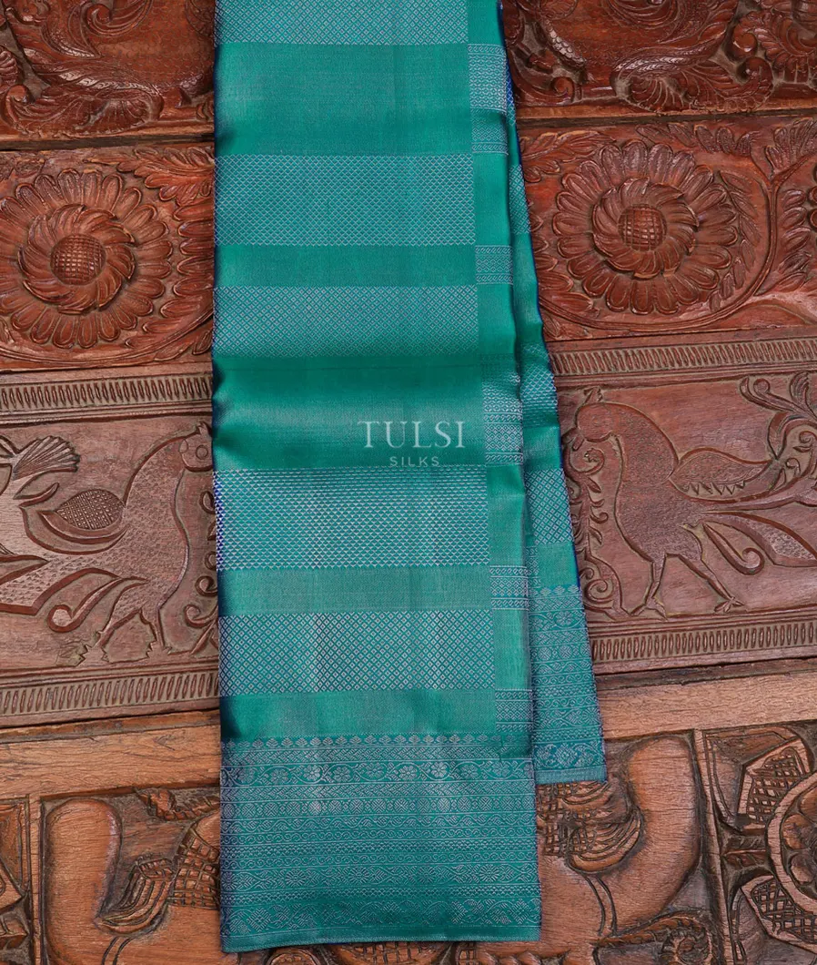 Peacock Blue Kanjivaram Silk Saree T748930-image