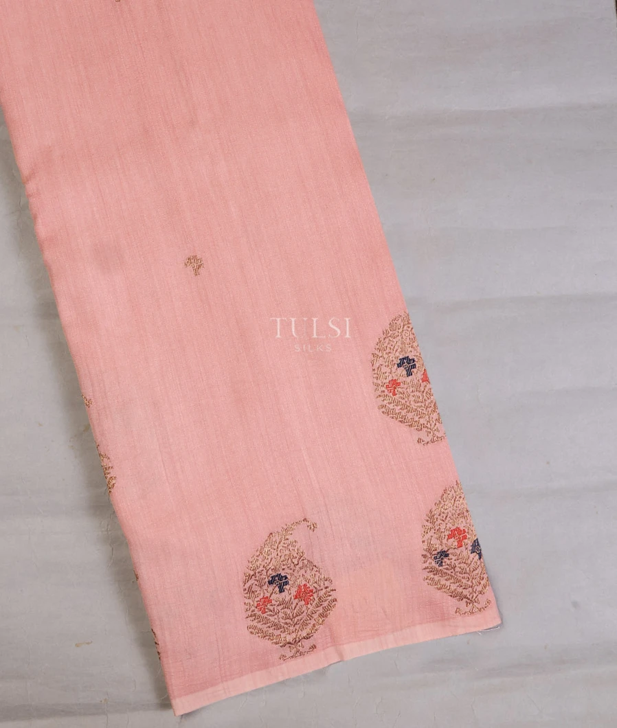 Peach Banaras Tussar Saree T749252-image